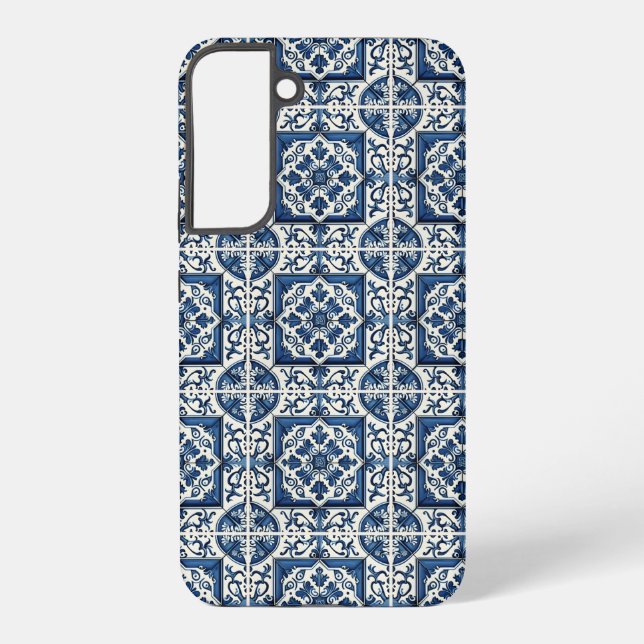 Mediterranean Tiles, Portuguese, Azulejo, Majolica Samsung Galaxy S22+ Case (Back)