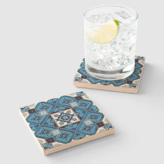 Mediterranean Tiles, Portuguese, Azulejo, Majolica Stone Coaster
