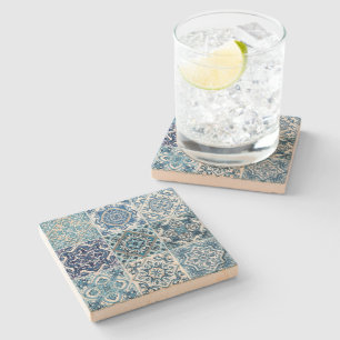 Mediterranean Tiles, Portuguese, Azulejo, Majolica Stone Coaster