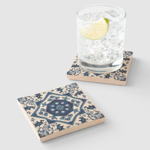 Mediterranean Tiles, Portuguese, Azulejo, Majolica Stone Coaster