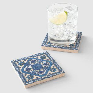 Mediterranean Tiles, Portuguese, Azulejo, Majolica Stone Coaster