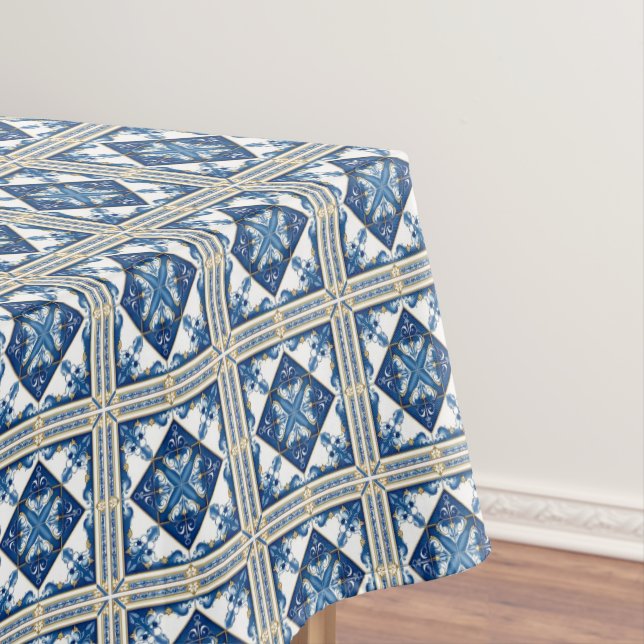 Mediterranean Tiles, Portuguese, Azulejo, Majolica Tablecloth (In Situ)