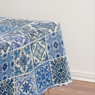 Mediterranean Tiles, Portuguese, Azulejo, Majolica Tablecloth