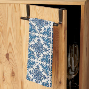 Mediterranean Tiles, Portuguese, Azulejo, Majolica Tea Towel