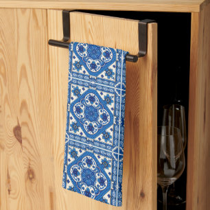 Mediterranean Tiles, Portuguese, Azulejo, Majolica Tea Towel