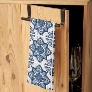 Mediterranean Tiles, Portuguese, Azulejo, Majolica Tea Towel