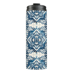 Mediterranean Tiles, Portuguese, Azulejo, Majolica Thermal Tumbler