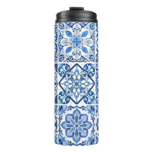 Mediterranean Tiles, Portuguese, Azulejo, Majolica Thermal Tumbler