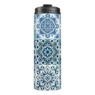 Mediterranean Tiles, Portuguese, Azulejo, Majolica Thermal Tumbler