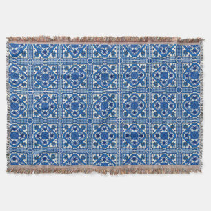 Mediterranean Tiles, Portuguese, Azulejo, Majolica Throw Blanket