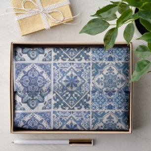 Mediterranean Tiles, Portuguese, Azulejo, Majolica Tissue Paper