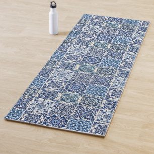 Mediterranean Tiles, Portuguese, Azulejo, Majolica Yoga Mat