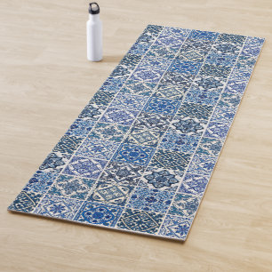 Mediterranean Tiles, Portuguese, Azulejo, Majolica Yoga Mat