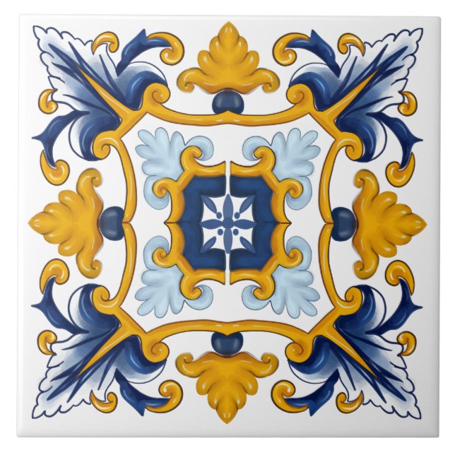 Mediterranean tiles,Sicilian tiles,majolica  Ceramic Tile (Front)