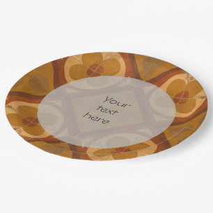 Mediterranean Traditional Ceramic Tile any Text Paper Plate