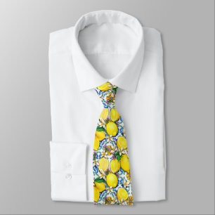 Mediterranean Traditional Pattern With Lemons Tie