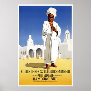 Mediterranean Travel Poster Middle Eastern Art