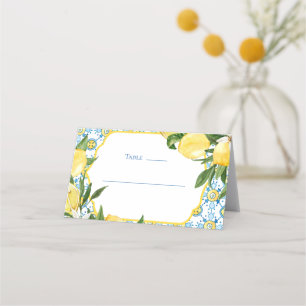 Mediterranean Tropical Monogram Wedding Place Card