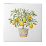 Mediterranean Tuscan Lemon Tree  Ceramic Tile<br><div class="desc">Mediterranean design Tuscan style lemon tree in pot ceramic tile.</div>