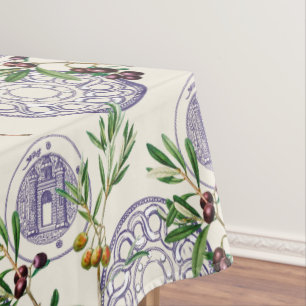 Mediterranean,Tuscan style,olives pattern     Tablecloth