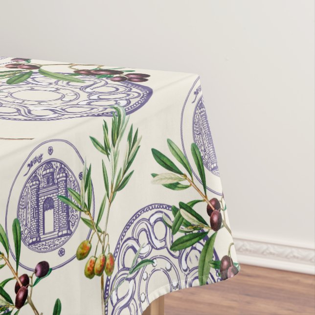 Mediterranean,Tuscan style,olives pattern     Tablecloth (In Situ)