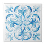 Mediterranean Tuscany Blue Design Ceramic Tile<br><div class="desc">Mediterranean blue Tuscan design ceramic tile.</div>