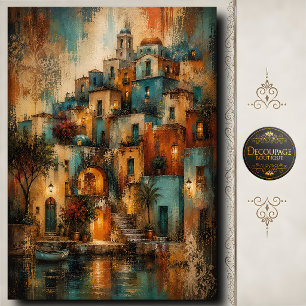 Mediterranean Village Decoupage Coastal Charm Tissue Paper