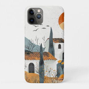 Mediterranean Village Terracotta Sun Landscape iPhone 11 Pro Case
