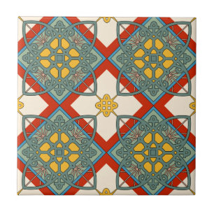 Mediterranean Vintage Ornamental Geometric Ceramic Tile