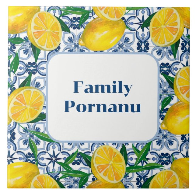 Mediterranean Warmth Personalised Charm Portugal  Ceramic Tile (Front)