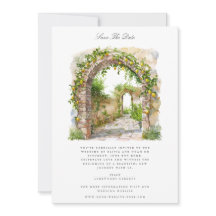 Mediterranean Watercolor Save The Date Card