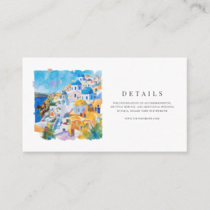 Mediterranean Watercolor Wedding Details Enclosure Card