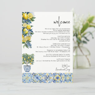 Mediterranean Wedding Itinerary welcome Bag Holiday Card