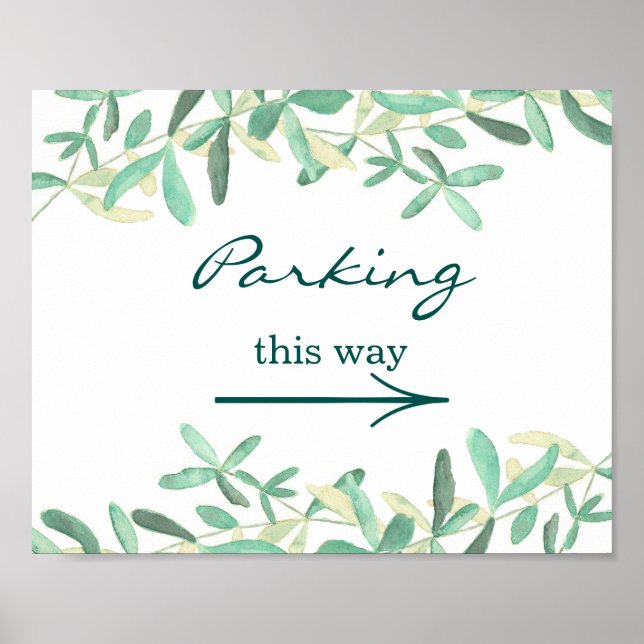 Mediterranean | Wedding Parking Sign (Front)
