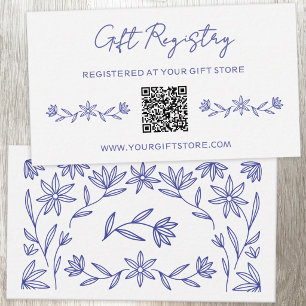 Mediterranean Wildflower Gift Registry QR Code Enclosure Card