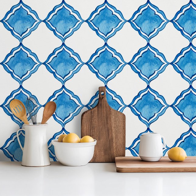Mediterranian hand painted style blue ceramic tile (Creator Uploaded)