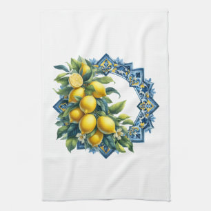 Mediterranian Lemons Tea Towel