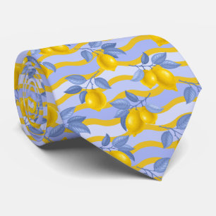 Mediterrenean Citrus Lemon pattern Tie