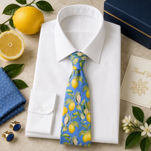 Mediterrenean Citrus Lemon pattern Tie (Creator Uploaded)