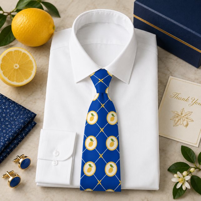 Mediterrenean Citrus Lemon pattern Tie (Creator Uploaded)