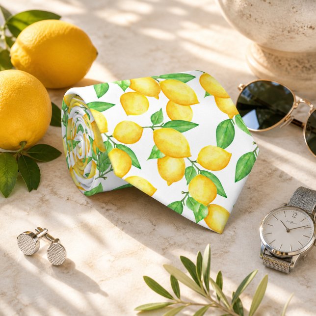 Mediterrenean Citrus Lemon pattern Tie (Creator Uploaded)