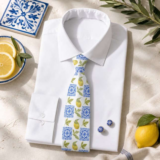 Mediterrenean Citrus Lemon pattern Tie (Creator Uploaded)
