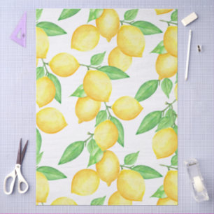 Mediterrenean Citrus Lemon pattern Tissue Paper
