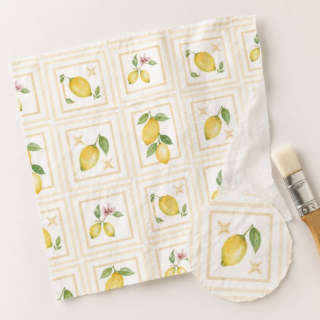 Mediterrenean Citrus Lemon pattern Tissue Paper (Creator Uploaded)