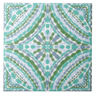 Meditteranean Blue Mint Mosaics Hand Painted Ceramic Tile