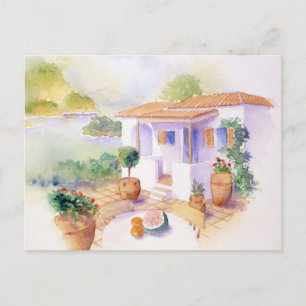 Meditteranean villa postcard