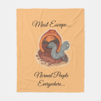medium blanket- Must Escape.. The potted creature Fleece Blanket
