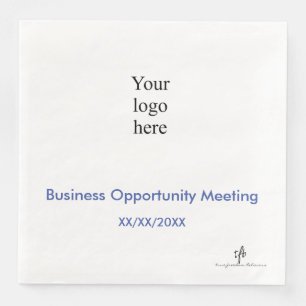 Medium Blue and White In-Person Seminar Logo Napkin