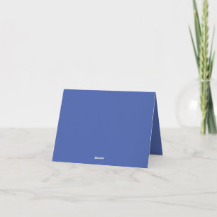 Medium Blue, Dusky Blue Folded Thank You Card