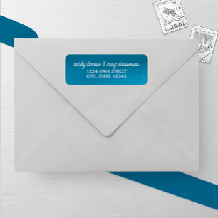 Medium Blue Sky Snowy Wedding Return Address Label